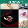 Blue Zirconium Pink Ring Copper Base Gold Plating Conscious Women Decoration