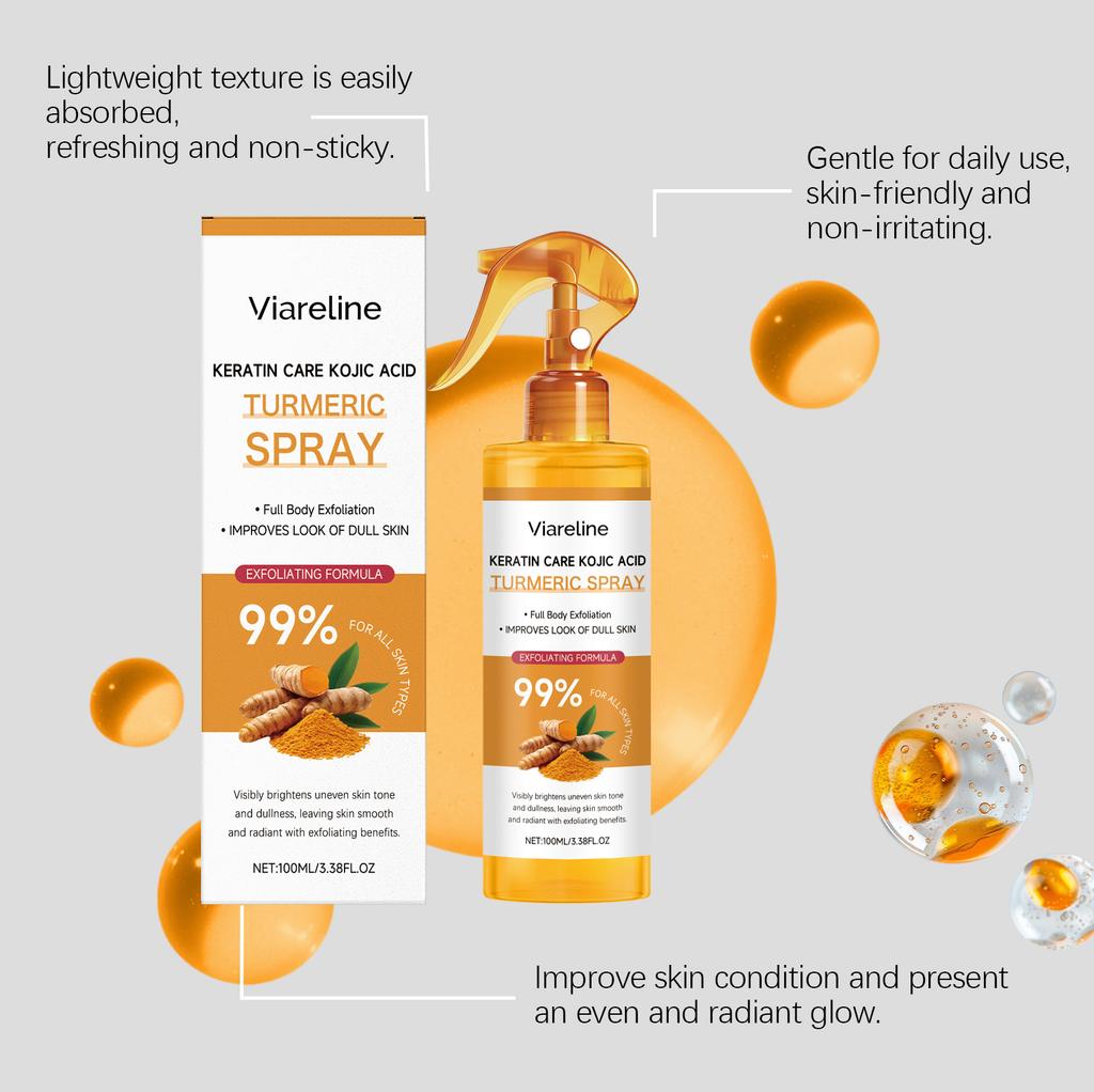 Viareline Turmeric Softening Care Spray Gently Cleanses the whole body Skin Moisturizing Moisturizing Spray 100ml