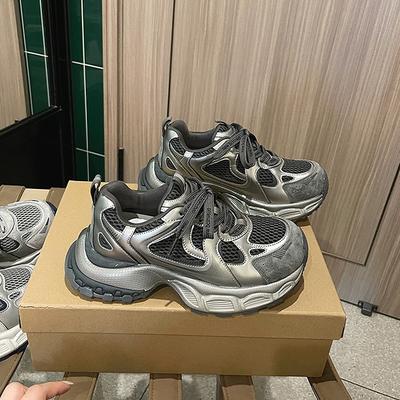 Модные кроссовки на платформе для женщин, осенние новинки, сетчатые дышащие, нишевые повседневные нескользящие кроссовки для бега