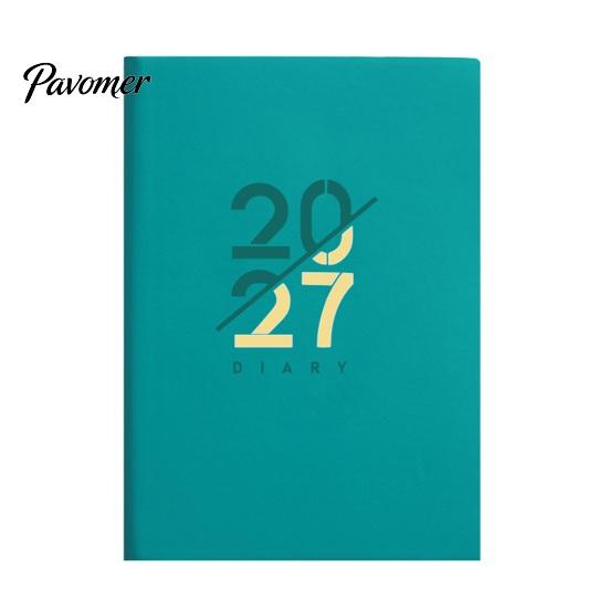 Ежедневник 2027 года с месячным и годовым расписанием, формат А5, плотная бумага, устойчивая к просачиванию чернил, портативный, офисная канцелярия, блокнот-планировщик, прочная обложка из ПУ-кожи