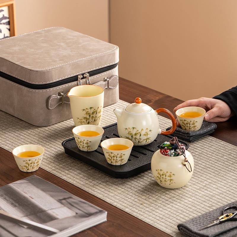 Ручной обжиг Кунг-фу чайный набор, бытовой новый чайник, чайный поднос, офис, высококлассный набор для приготовления и питья чая