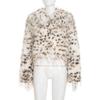 Европейская Осень/Зима 2025 Леопардовый Принт Длинный Мех Лацканы Приталенный Жакет