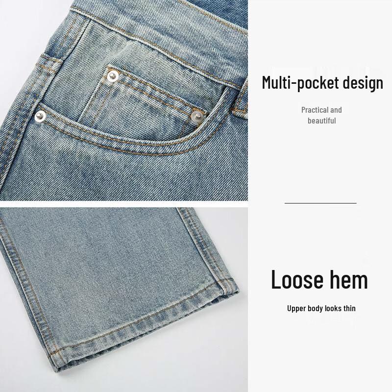 Men's Classic Straight-Leg Washed Commuter Denim Jeans