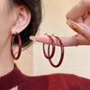 Ankola Red Hoop Earrings: Versatile Large Circle Earrings for Women - Exquisite Autumn and Winter Style
