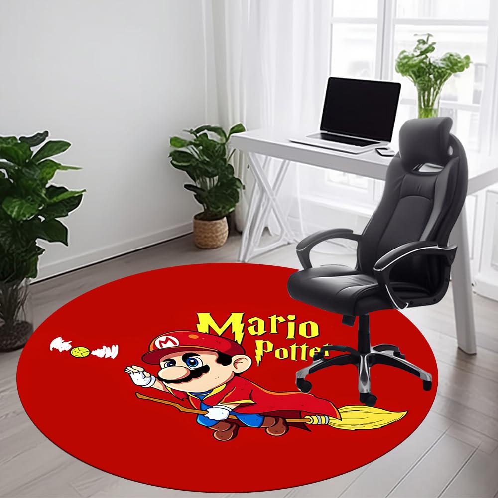 1PC Mario Potter Office Round Area Rug, Indoor Mat Suitable For Office, Under Office Chairs Bedroom Living Room Home Decor DT1212012