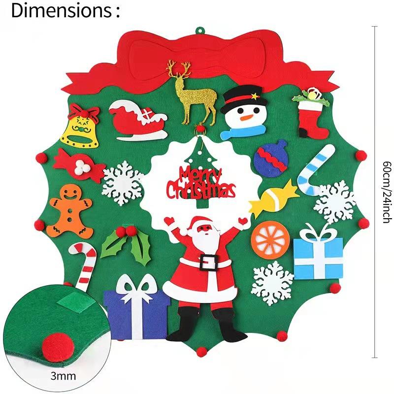 Do-It-Yourself Felt Christmas Tree Set Christmas Decorations Xmas Wall Hanging Ornaments Gifts For Kids Christmas Home Door Decorations