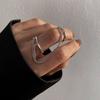 Double Finger Chain Ring Stackable Adjustable Unisex Two Layers Chain Opening Ring