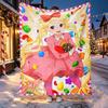 Candy Crush Saga Pattern Blanket for Home Decoration, Bed, Sofa, Car Travel, Camping, Suitable for All Seasons, Birthday Christmas Gift