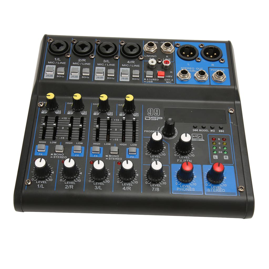 Звуковой микшер 8-канальный звуковой микшерный пульт 99 DSP-эффектов Bluetooth MP3 цифровой микшер для студийной сцены