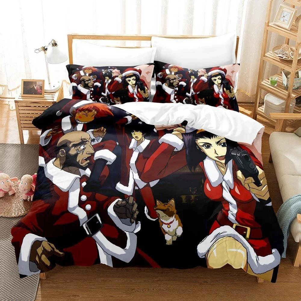 Модный 3D-печатный игровой комплект постельного белья Cowboy Bebop с рисунком из мультфильма «Аниме» из трех предметов для взрослых и детей, для спальни, пододеяльник, наборы домашнего текстиля