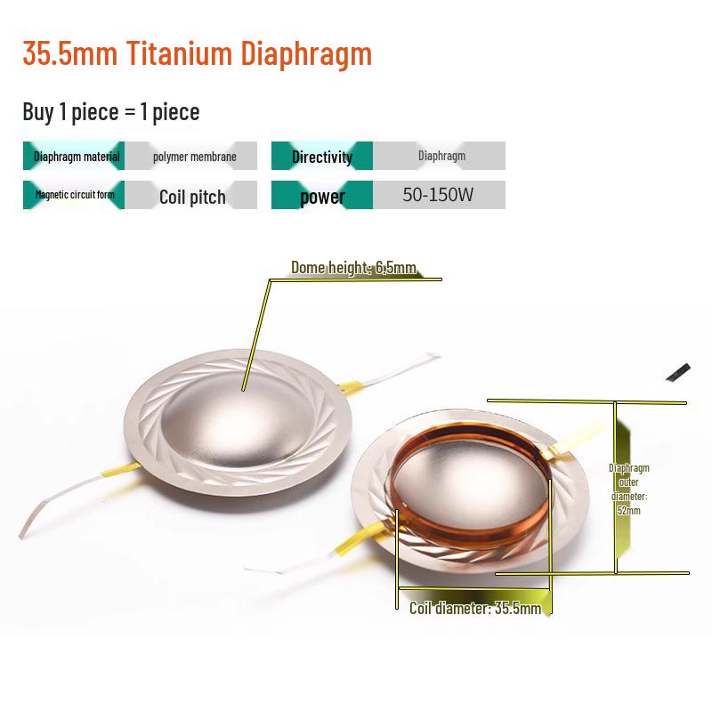 25-51 Core Tweeter Voice Coil Diaphragm with Round Flat Wire for Speaker Repair