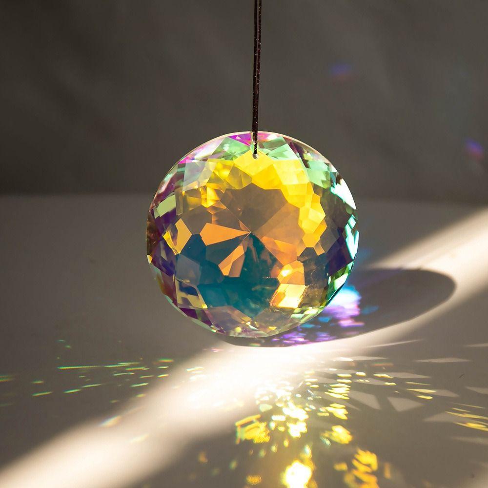 60 мм Подвеска-кристалл Мандала Прозрачный кристалл Призмы Стекло Люстра Мандала Ловец солнца Домашний декор