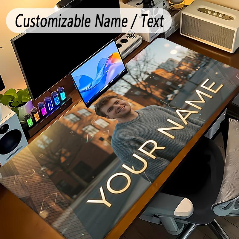 Large Mouse PadAlex Warren Custom Name Text Personalized Desk Mat Non Slip Gaming Pad