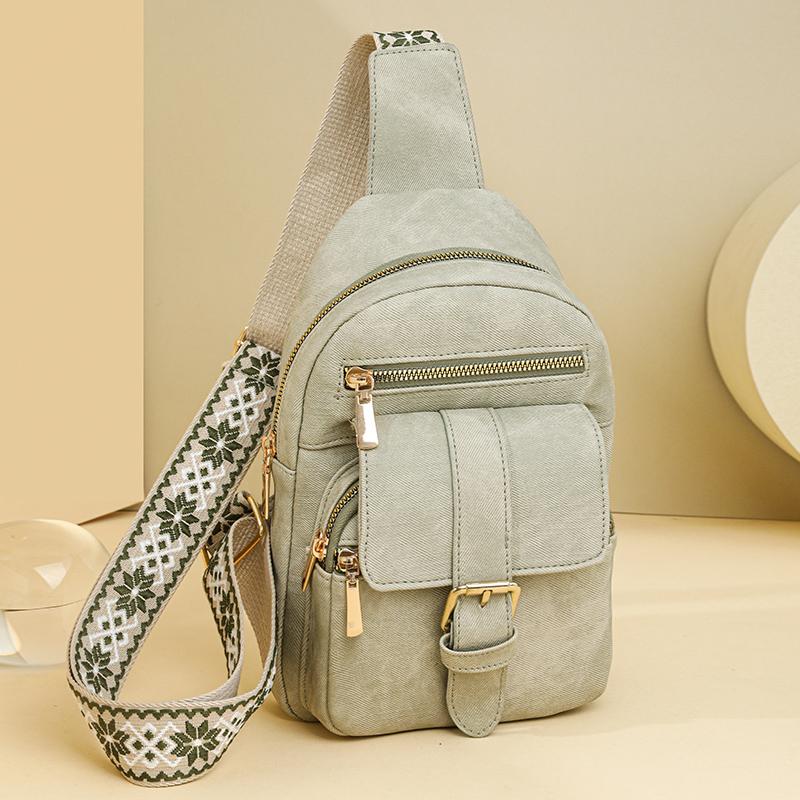 Нагрудная сумка Женская мягкая кожаная сумка через плечо Сумка на плечо