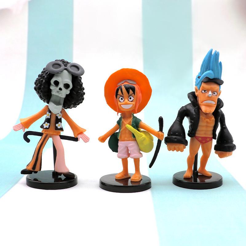 Набор Пиратских Фигурок One Piece ПВХ Коллекционные Модели с Подставкой для Фанатов Аниме