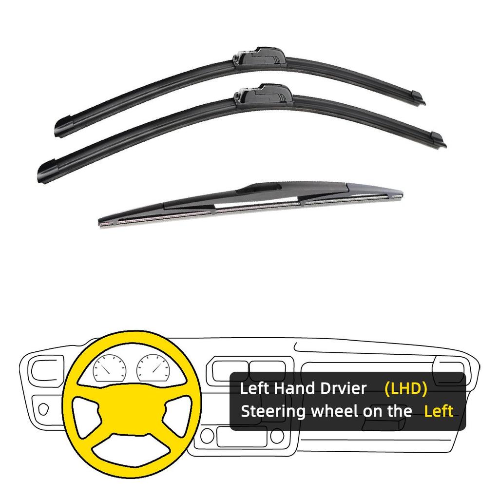 3 шт. для Subaru Impreza Hatchback MK3 GE GV GH GR 2007-2014 24 "16" 16 "передние и задние щетки стеклоочистителя лобовое стекло резак для окон аксессуары 2014