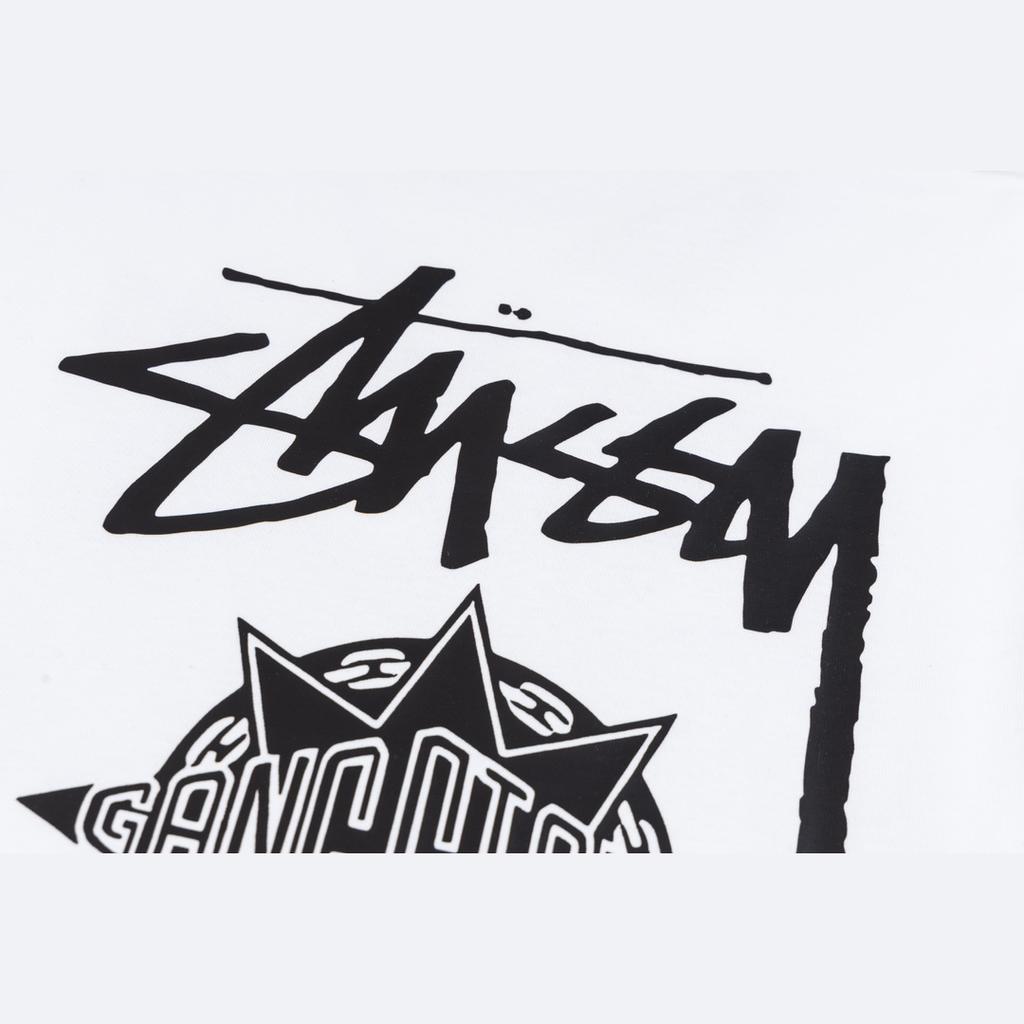Stussy Летняя новая футболка с круглым вырезом из высококачественного хлопка 2025 года для мужчин и женщин с принтом персонажей, парная футболка