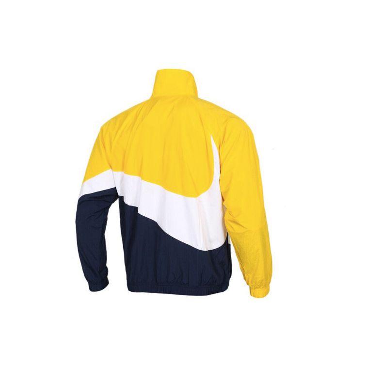 Nike Big Swoosh Woven Colorblock Jacket Men Jackets Yellow AR3133-728