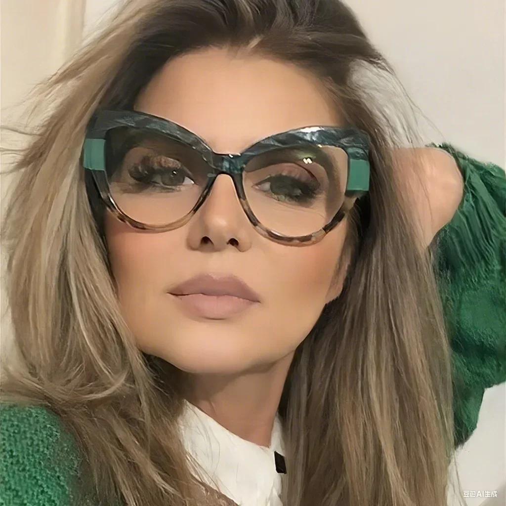 Men Women Stylish Cat Eye Sunglasses Eyewear Fashion Unisex Casual Anti-Uv Sunshades Trendy Large Frame Oversized Sun Glasses