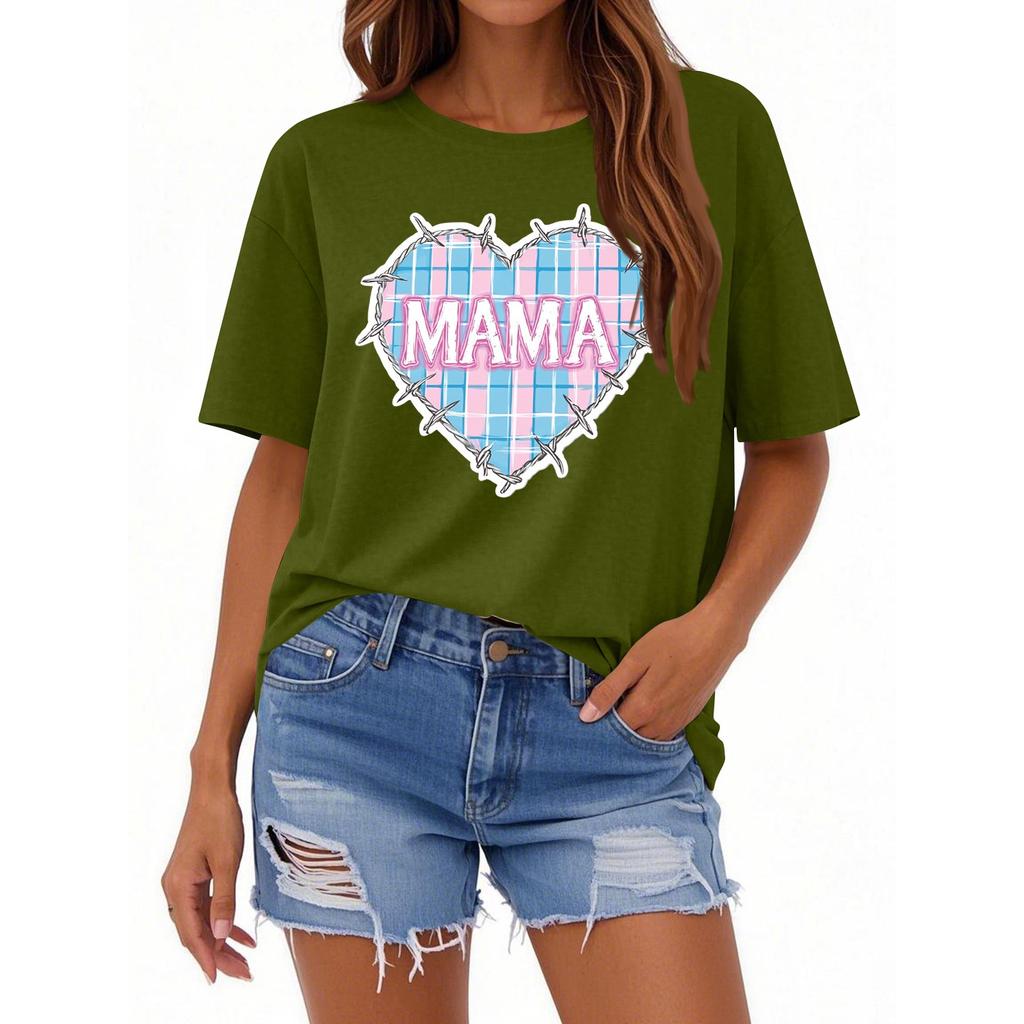 Женская повседневная футболка с круглым вырезом и короткими рукавами с принтом