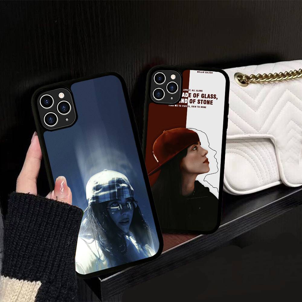 B-Billie E-Eilishes PC+TPU Ударопрочный Защитный Чехол для Телефона Для iPhone17 14 15 16 Pro max 13 12 11 17 Air