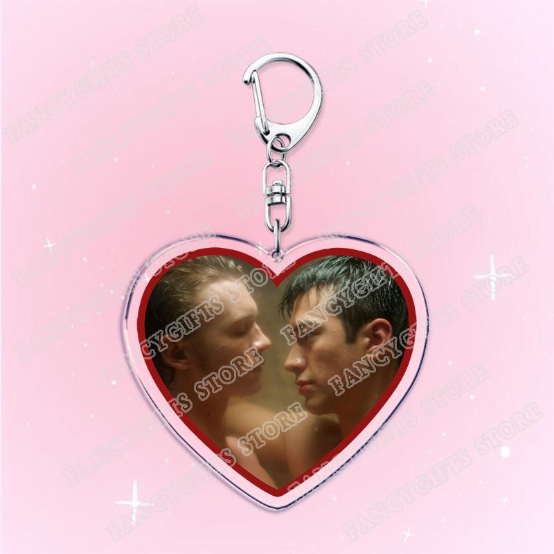 Heated Rivalry BL TV Show Heart Keychain for Accessories Shane Hollander Ilya Rozanov Love Keyring Jewelry Fans Friends Gifts