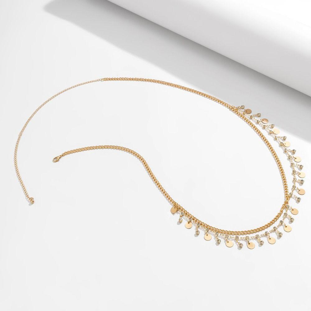 Многослойная хрустальная цепочка на живот, Золотая подвеска с кисточкой и ракушкой в форме бабочки, летний пляж