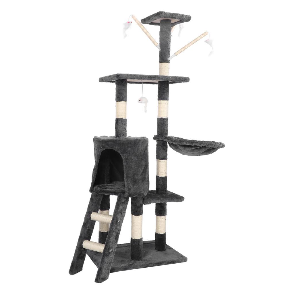 Башня для кошек на дереве с когтеточкой Многофункциональная многоуровневая башня для кошек с платформой для прыжков и