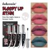 Lip Stain Kiss of Death Bloody Gothic Matte Long Lasting Waterproof Non Stick Color Darkens Over Time Vampire Makeup