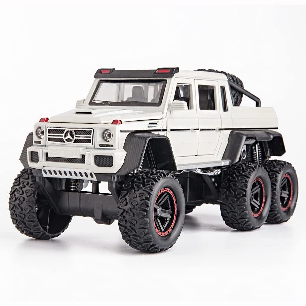 Масштаб 1/22 Benz G63 AMG 6x6 V12, внедорожная черная модель пикапа, игрушечный автомобиль из цинкового сплава со звуком и светом для детей, подарок для мальчиков и девочек