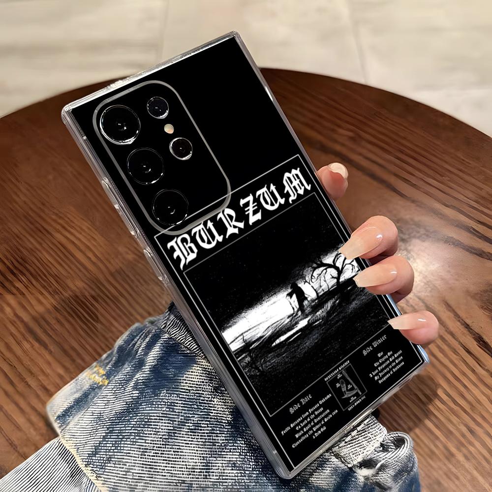 Чехол для телефона Burzums Band Rock Music для Samsung S26 S25 S24 Ultra S23 Fe S22 S20 S21 Plus Plus 5G Fe Прозрачная крышка