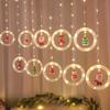 Christmas Ring Curtain Light Leather Thread Creative Pendant LED Light String Holiday Bedroom Atmosphere Christmas Curtain Light