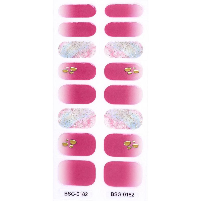 Наклейка для ногтей с рисунком 5D Полуотвержденная гелевая наклейка для ногтей декоративная Бронзовая