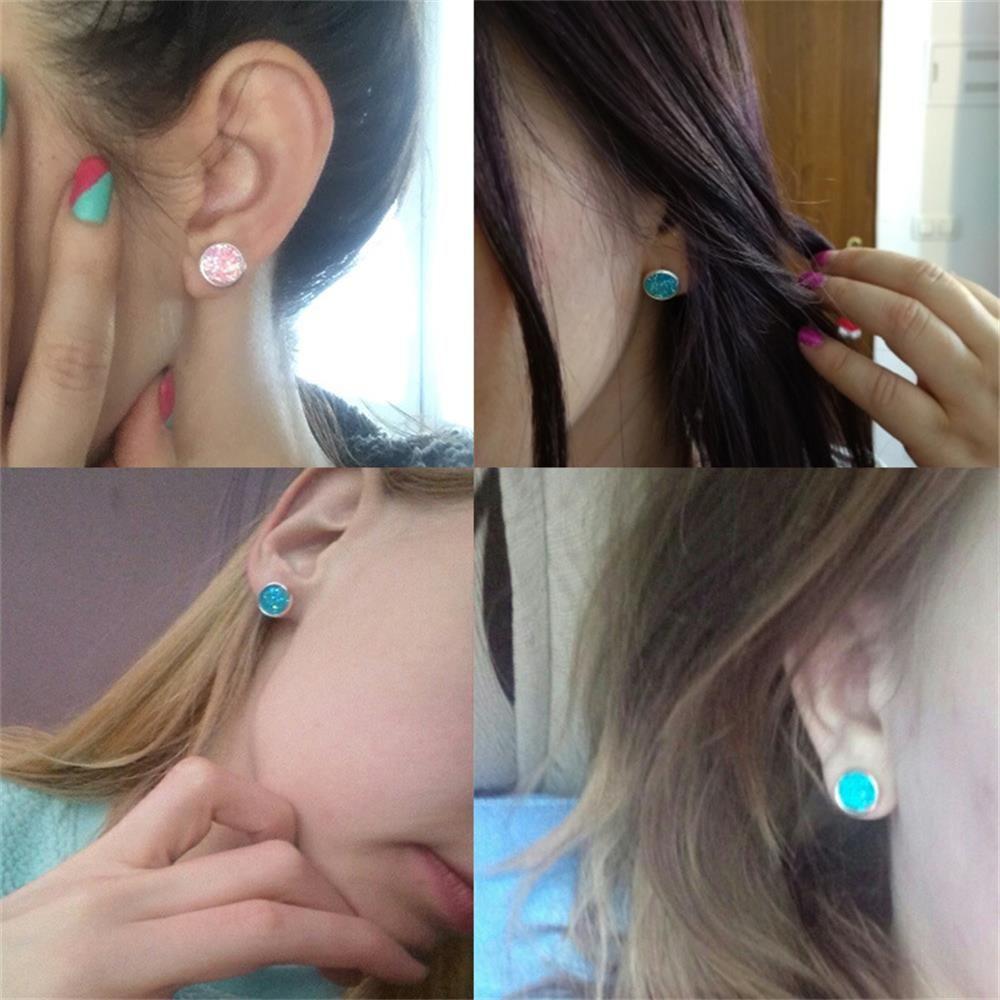 6 пар/набор Уникальные серьги-пусеты из натурального камня аметиста, хрусталя и кварца с друзой