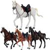 ПВХ Фигурка Лошади Подвижные Суставы Седло Миниатюрная Лошадь Симуляция Лошади Фигурка Лошади с Моделью Коллекционная Игрушка Украшение