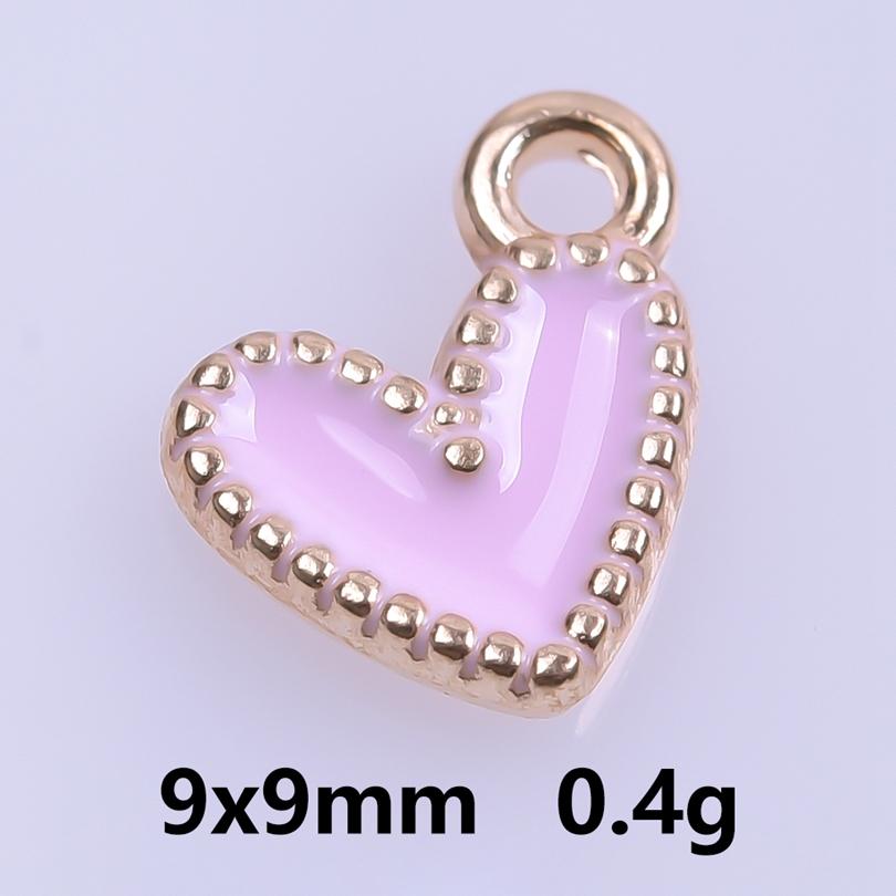Pink Love Girl Accessories Enamel Bulk Charms For Jewelry Making Supplies Moon/Flower/Butterfly Pendants Charm DIY Earring Craft