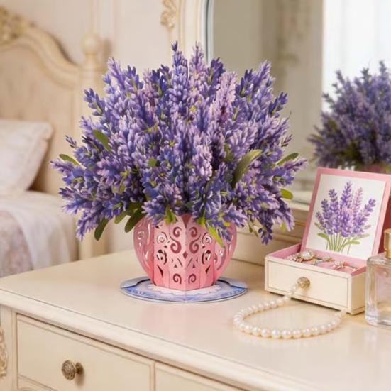 Forever-Blooming 3D Pop-Up Flower Recyclable Paper Romantic Memories Valentine’s Card Eternal Card Handmade Day Anniversary Birthday