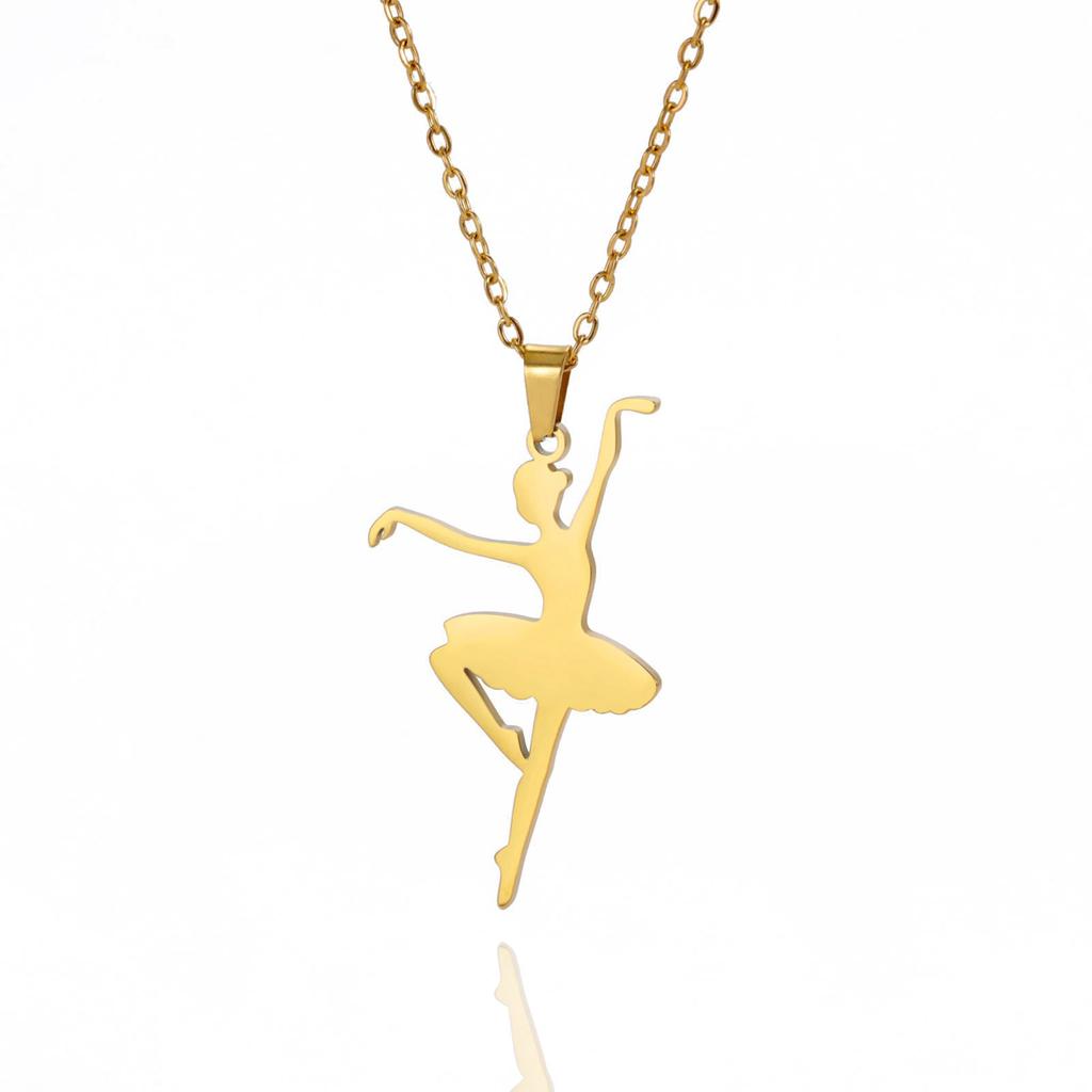 Элегантное ожерелье с подвеской в виде балерины, стильное ожерелье с подвеской в виде балерины, прочное украшение на шею из нержавеющей стали