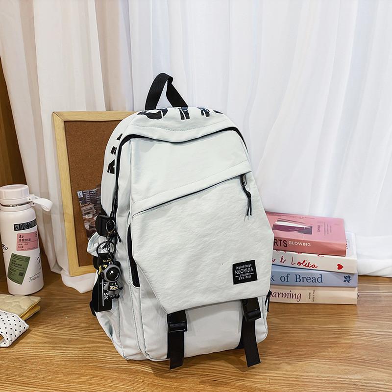 Capacity Simple Big Backpack With Letter Print Design And Waterresistant Fabric