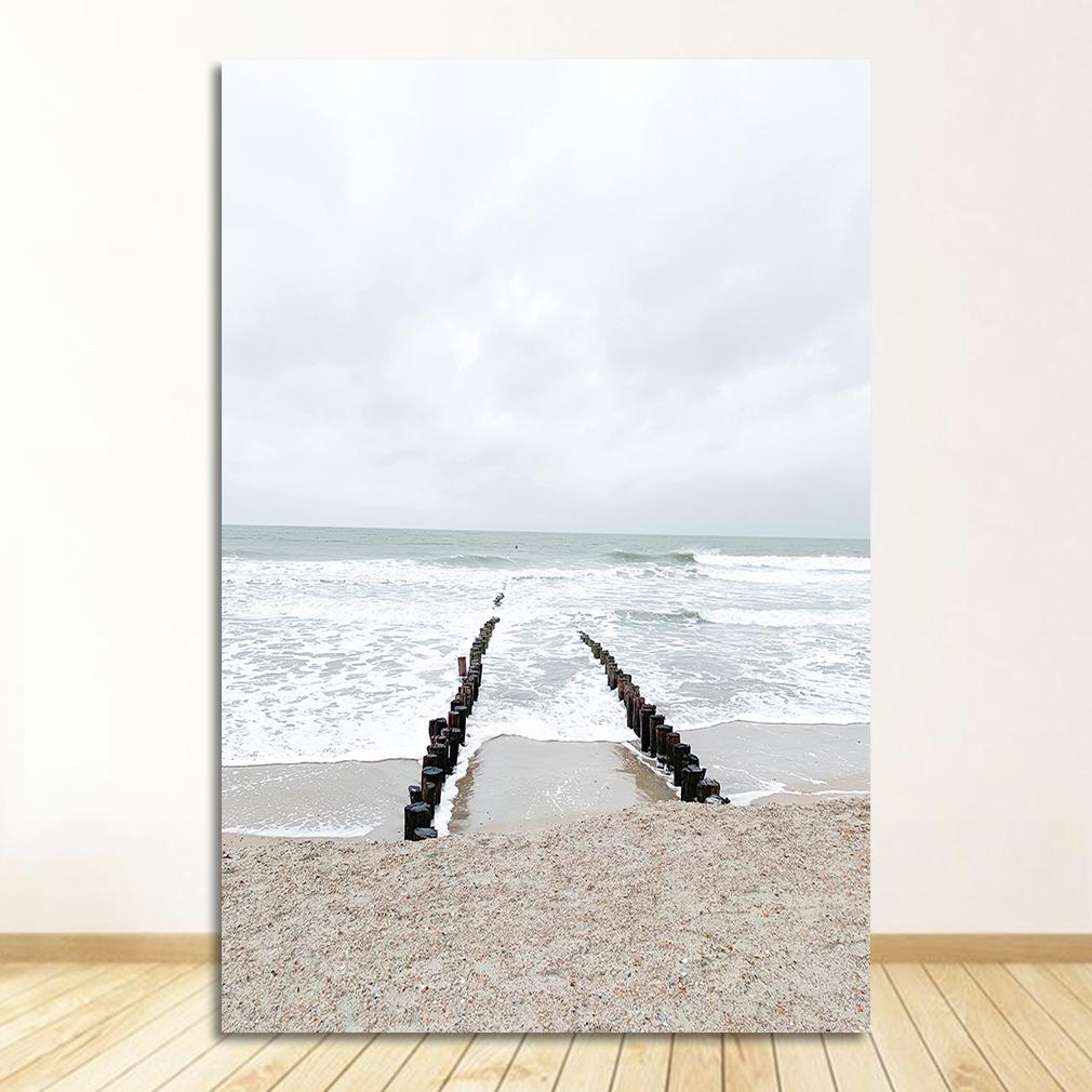 Scandinavian Nature Landscape Poster Mountain Lake Bridge Canvas Wall Art Print Painting Nordic Design Picture Modern Home Decor