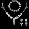 Brand New Bridal Jewelry Set: Silver Rhinestone Necklace, Earrings & Bracelet Wedding Accessories
