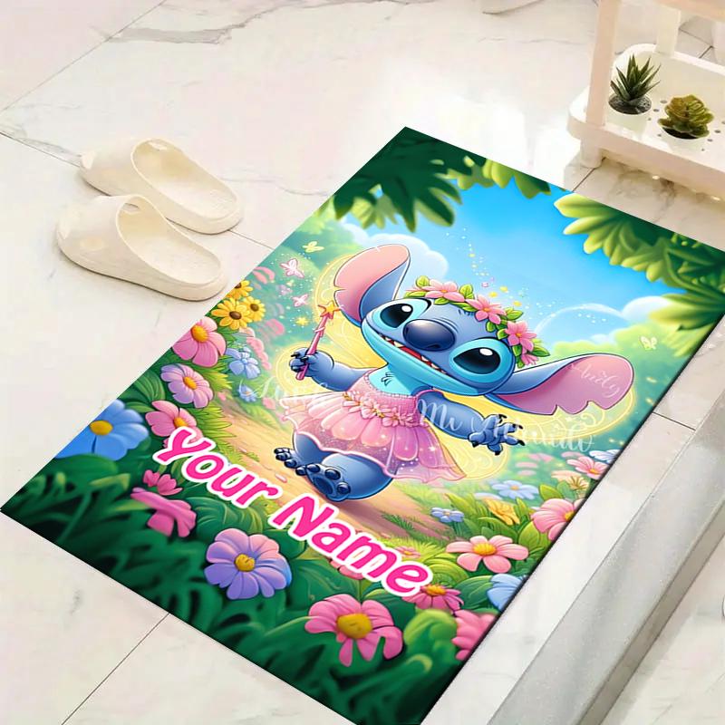 Custom 1Pc Stitch'S Magical Garden Adventure Rug Office Carpet Indoor Outdoor Entrance Doormat Nonslip Soft And Comfortable Living Room D916269