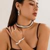 Ingemark Exaggerated Heavy Metal Wave Open Torques Choker Necklace for Women Goth Irregular Chain Grunge Jewelry Steampunk Men