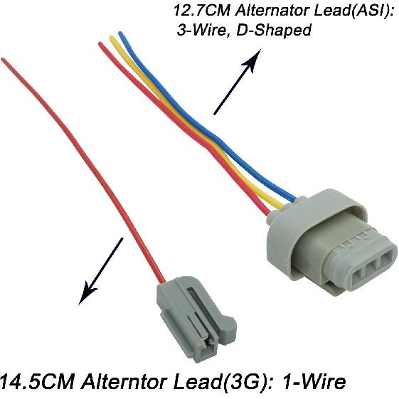 for Ford Alternator Voltage Regulator Stator Wire Plug Pigtail Harness Connector Repair Lead Set ASI 2G 3G 4G with 3G Stator Lead for Lincoln Mercury