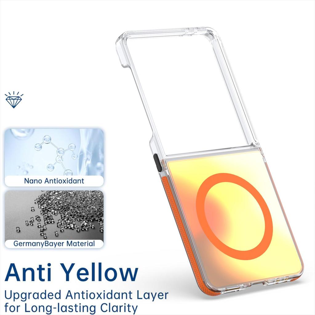 Магнитный чехол-хамелеон Samsung Z Flip 7 – Прозрачная защитная крышка с совместимостью со шнурком