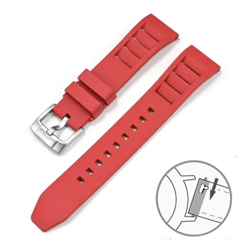 Ремешок для часов Tissot Seiko Casio с быстросъемным креплением, фторкаучуковый ремешок-браслет для Swatch Omega, мужской, 20 мм, 22 мм