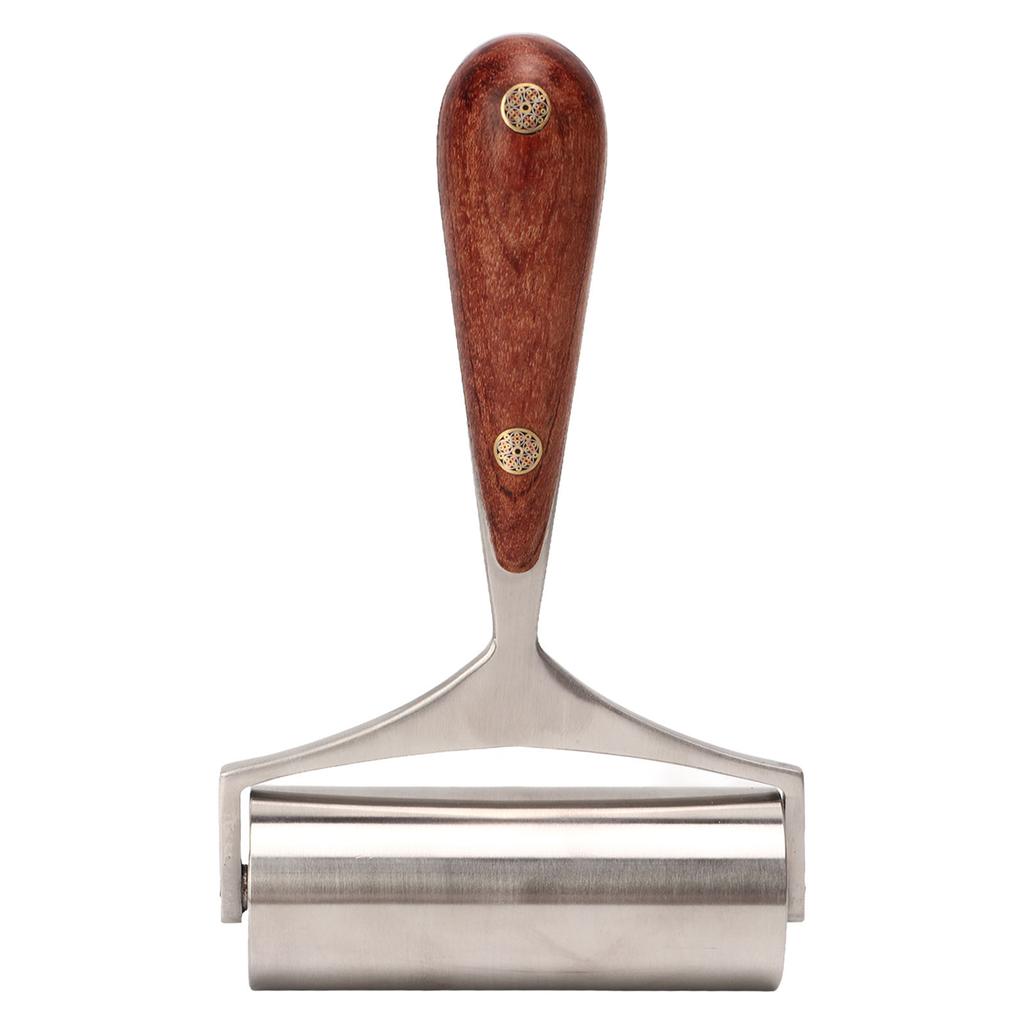 Ролик для кожи, ролик для прессования кожи из нержавеющей стали с деревянной ручкой для поделок из кожи своими руками