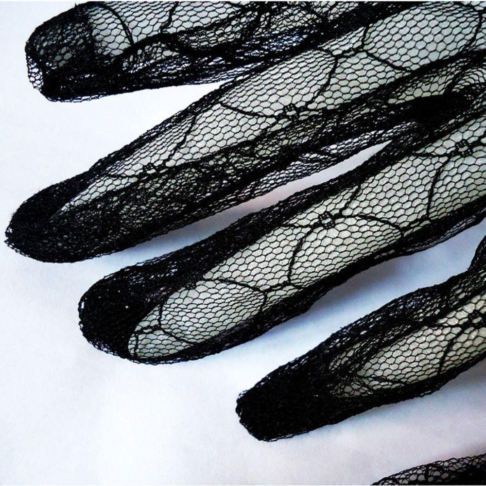 Performance Retro Dinner Dress Dress Accessories Short Banquet Wedding Thin Mittens Lace Gloves Bridal Mesh Gloves