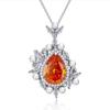 New 925 Sterling Silver Sapphire Necklace Sparkling Diamond Pendant Gemstone Engagement Wedding Bride Fine Jewelry