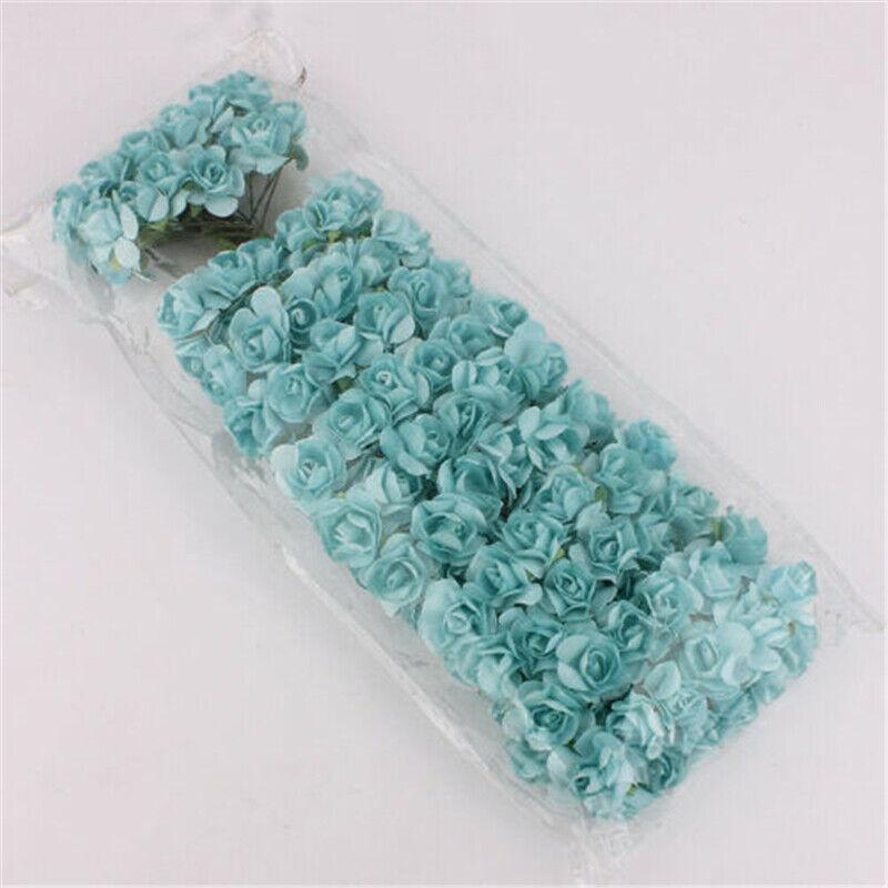 144шт мини-бумага роза искусственные цветы букет маленькие головки декор для свадебной вечеринки